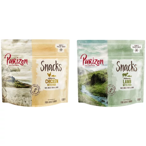 Purizon Promotivna mješavina Snacks za pse 2 x 100 g - piletina i riba / janjetina i riba