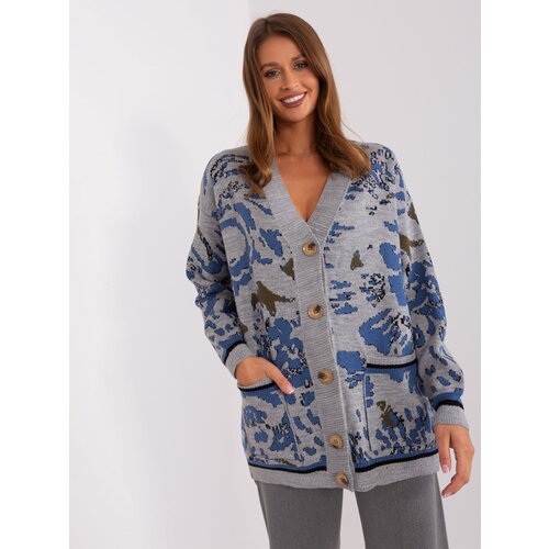 BADU Cardigan-BA-SW-8045.30X-Grey-Blue Cene