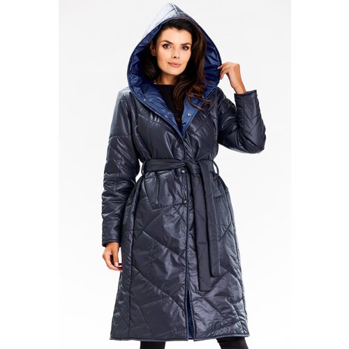 Awama Woman&amp;#039;s Coat A686 Navy Blue Slike