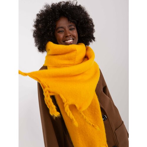Fashion Hunters Dark yellow wide women's scarf Slike