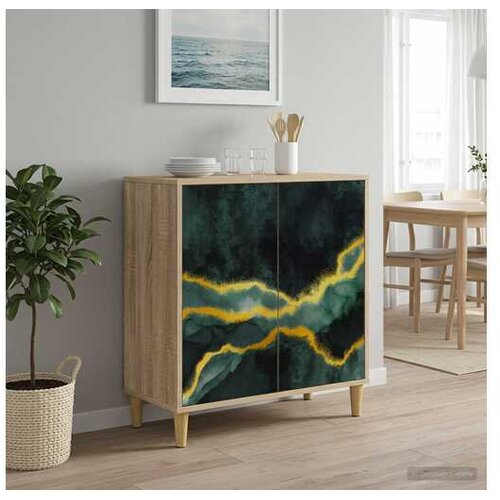 vidaXL Kreveta WIJHE Sonoma 69 x 33 x 75 cm Konstruirano drvo - Tirkizni mramorni uzorak Cijene