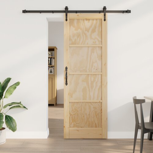 vidaXL Drsna vrata s kompletom opreme 73.5x211 cm Trden les Bor, Notranja vrata 'ORKDAL'73.5x211x4 cm Trden les Bor Cene