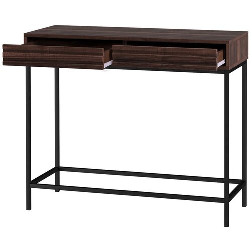 Støraa Temno rjava stranska mizica z mizno ploščo v orehovem dekorju 35x90 cm Celine – Cene
