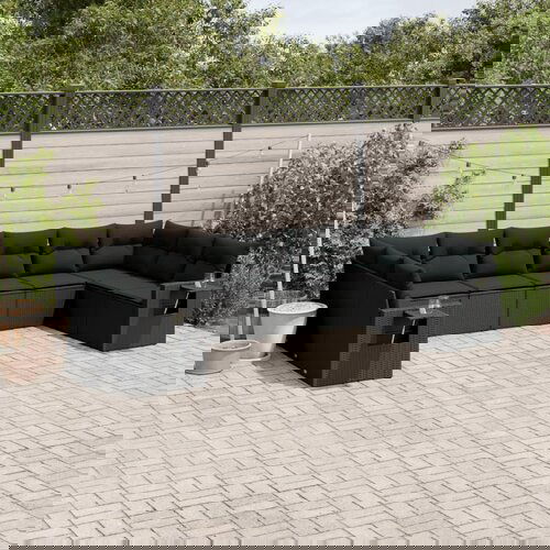 vidaXL 10-dijelni set vrtnih sofa s jastucima crni od poliratana Cijene