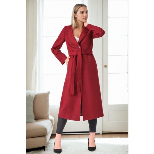Dewberry Z6681 LADIES' COAT-BURGUNDY-1 Slike