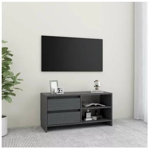  TV omarica siva 80x31x39 cm trdna borovina