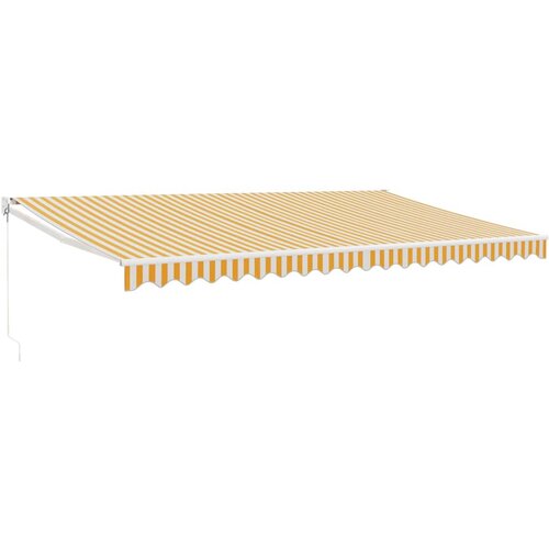 Maison Chic Zložljiva tenda - Senčniki rumena in bela 5x3 m blago in aluminij, (22038127) Cene