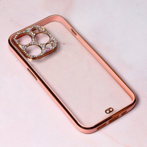 Maska cirkon camera za iphone 14 pro 6.1 roze Slike