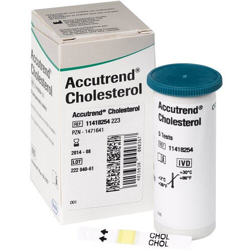 Roche ACCUTREND testni lističi za merjenje holesterola v krvi 25 kom. Cene