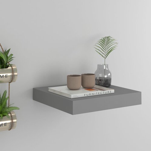 vidaXL Stenska polica siva 23x23,5x3,8 cm MDF Cene