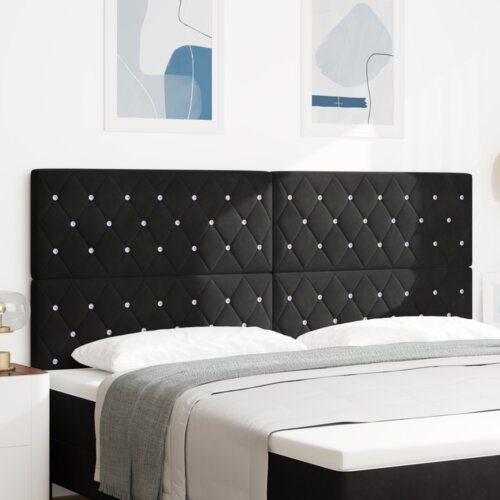  LED vzglavje z LED lučmi Diamantni Črna 100 cm Žamet, (5000044039) Cene