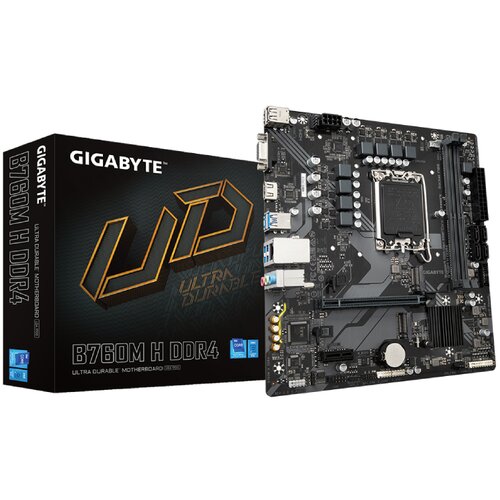 Gigabyte MB B760M H DDR4LGA1700; 2xDDR4; 2xM.2; 4xSATA12xUSB; HDMI, DP; mATX; Slike