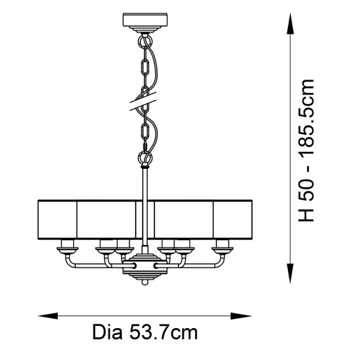  Endon 98936 - Luster na lancu HIGHCLERE 6xE14/28W/230V bela/mesing Slike