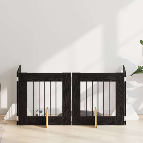  Vrata za pse z stojali 4 pcs Črni hrast 60 x 60 cm, (5000232703) Cene