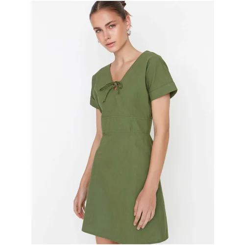 Trendyol Khaki Short Dress With Neck Backs - Women