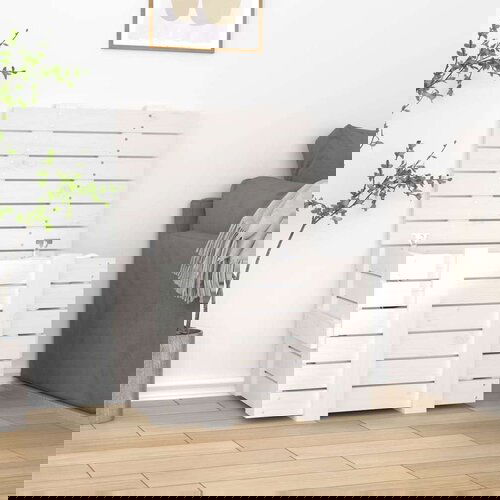  Kutija za pohranu bijela 58x40 5x42 cm od masivne borovine Slike