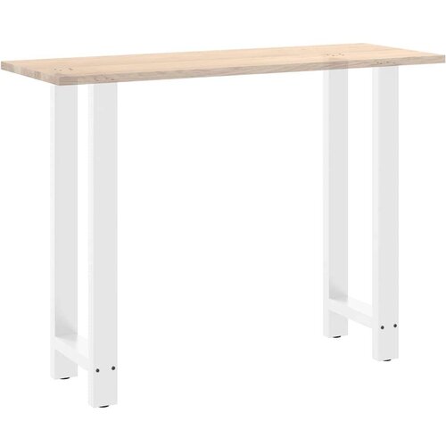  Noge za barsko mizo bele barve 2 kosa 50 x (100-101) cm jeklo Slike