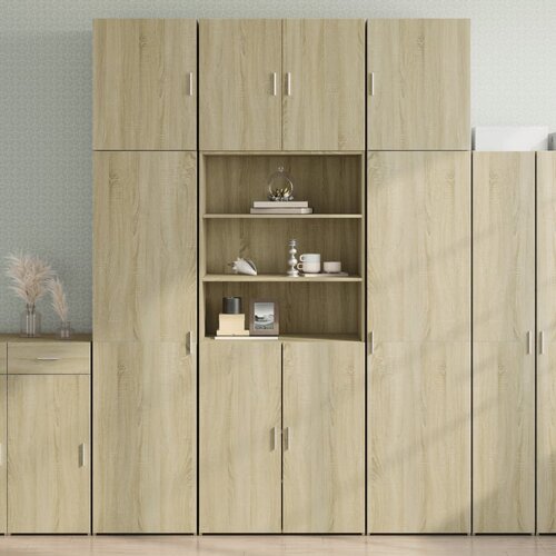  Visoka komoda boja hrasta 80x42,5x249 cm od konstruiranog drva Cijene