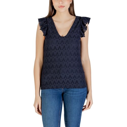Vila Majice brez rokavov Viamalina V-Neck C/S Top/Pb 14104110 Modra Cene