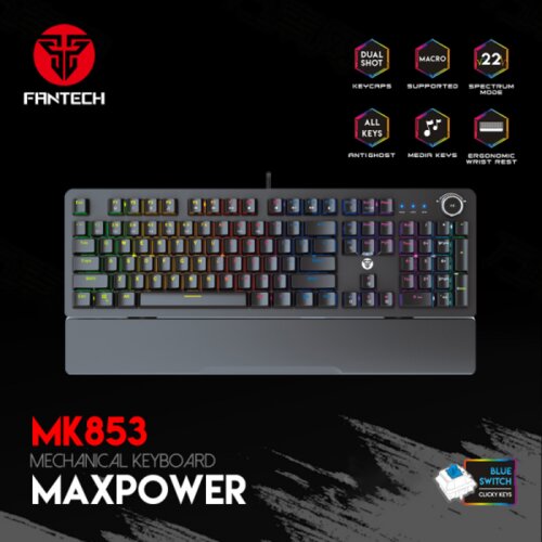 Fantech Tastatura Mehanicka Gaming MK853 RGB Maxpower crna (Blue switch) Cene