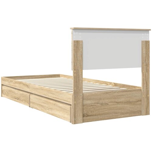  Krevet s od storage Sonoma hrast 100 x 200 cm Konstruirano drvo Slike