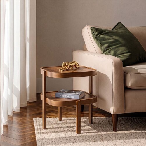 Hanah home pomoćni sto milan kare 60, 60 cm, orah Cene