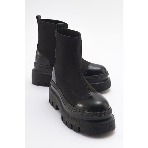 LuviShoes AVES Black Scuba Thick Soled Women&amp;#039;s Boots Slike