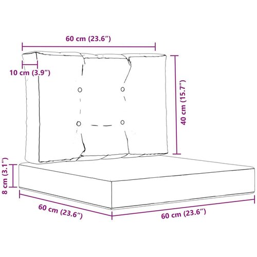  Jastuk za vanjsku sofU 2 pcs Krema Poliester - Krema 60 x 60 cm 1x sjedalo +1x naslon (3D s bartagom) Slike
