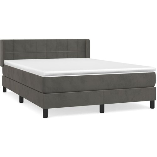 Maison Chic Box spring postelja - Vzmetna postelja z vzmetnico temno siva 140x200 cm žamet SL15778, (21895926) Cene