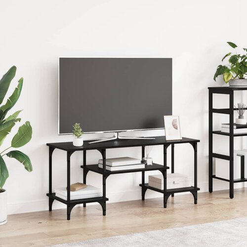 TV ormar Crni hrast 102 x 35 x 45,5 cm Obrađeno drvo i čelik Cijene