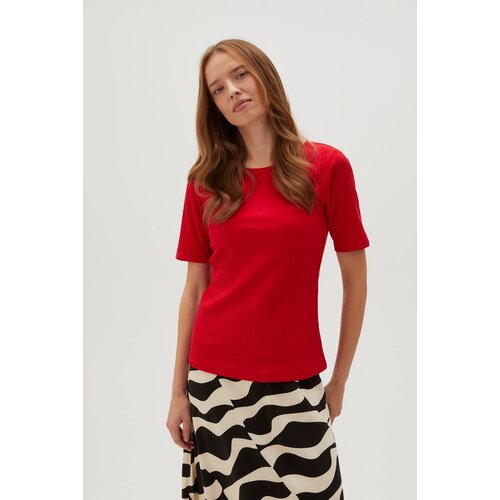 Moodo Women&amp;#039;s ribbed T-shirt - red Slike