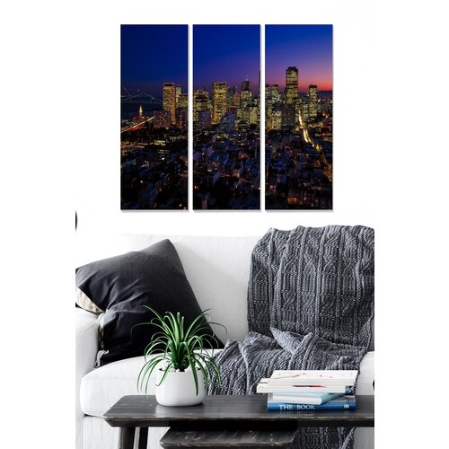 Wallity MDF1633202 multicolor decorative mdf painting (3 pieces) Cene
