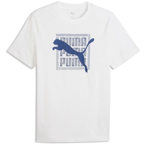 Puma mu&amp;scaron;ka majica kratkih rukava graphic wording tee m, bela Slike