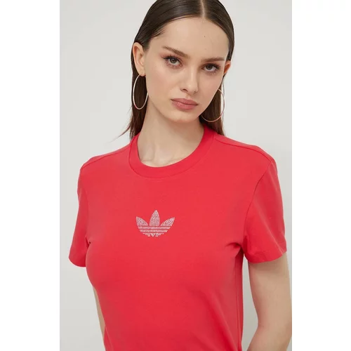 Adidas Majica kratkih rukava za žene, boja: crvena