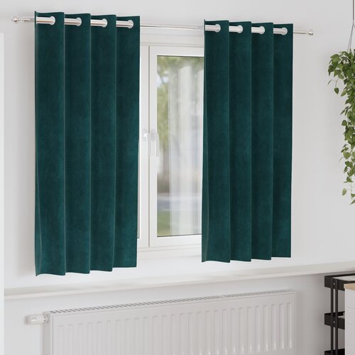 vidaXL zavese Temno zelena Poliester 140 x 175 cm Zavese Pravokotne Cene