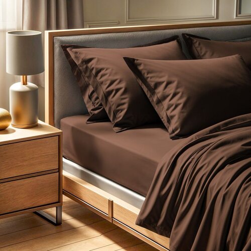  tonne brune - 88 dark brown ranforce single fitted sheet (fr) (it) (es) (de) Cene