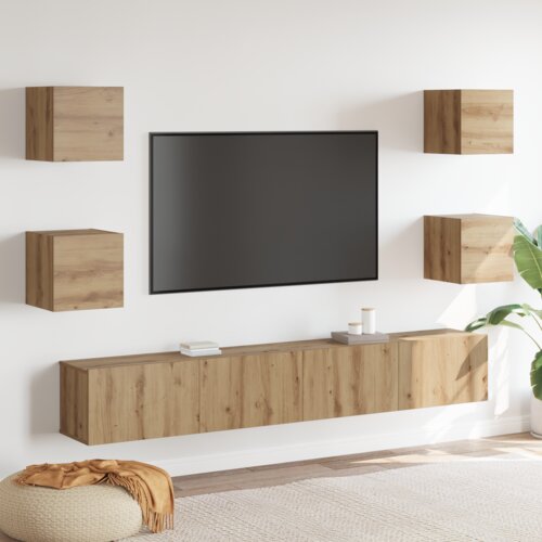 vidaXL Set TV komoda s pohranom s vratima 6 pcs Smeđa 200 x 30 x 30 cm Iverica Cijene