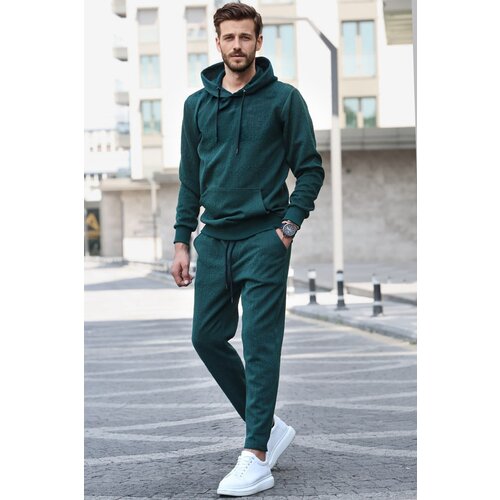 Madmext Dark Green Hooded Basic Tracksuit Set 5903 Slike