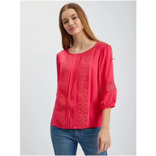 Orsay Dark pink Women's Blouse with Lace - Women