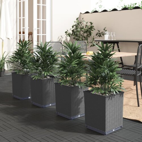 vidaXL Visoki lonci 4 kosi črni 30x30x37 cm polipropilen Cene