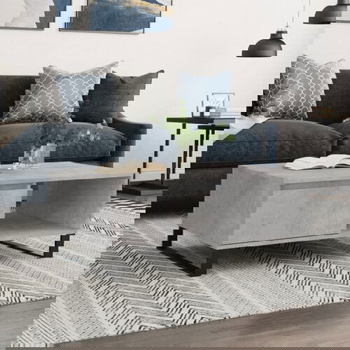 The Living Store Klubska mizica betonsko siva 90x60x35 cm inženirski les - Klubska Mizica, (21574915) Cene