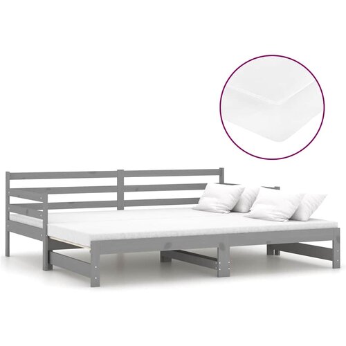  Dnevni ležaj na izvlačenje 2 x (90 x 200) cm sivi od borovine Siva Slike