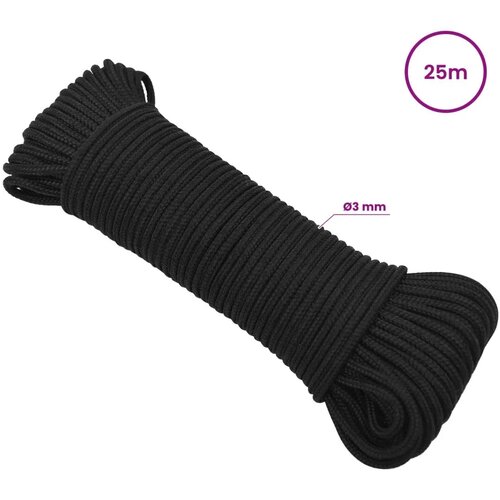  Vi&amp;scaron;enamjensko pomoćno uže 3 mm 25 m Crna PP - Crna 3 mm 25 m Slike