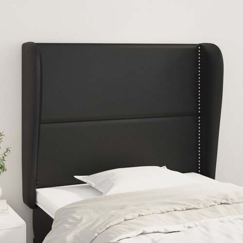 vidaXL Vzglavje z ušesi črn 93x23x118/128 cm umetno usnje Cene