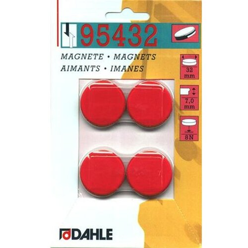 Dahle magneti za tablo DA1395432 y32mm rdeč 4 kos Cene