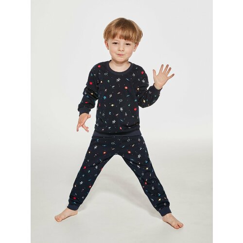 Cornette Pyjamas Young Boy 762/143 Cosmos length/r 134-164 navy blue Slike