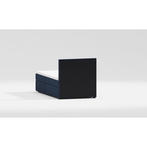Ropez temno modra oblazinjena postelja s prostorom za shranjevanje z letvenim dnom 90x200 cm bunny &amp;ndash; Slike
