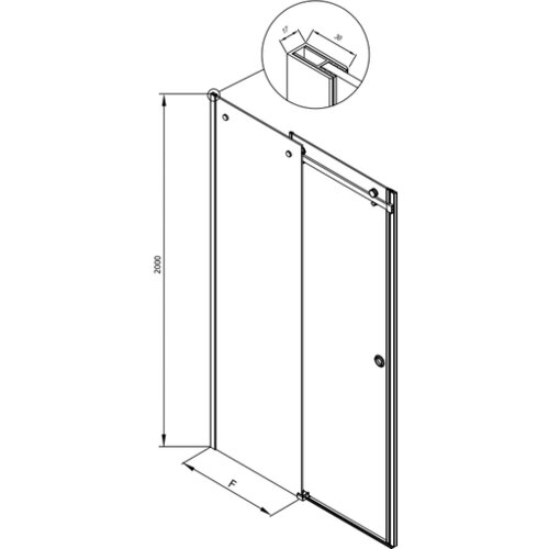 Kolpa San KOLPA-SAN tu&amp;scaron; vrata TV2D/S 140/K DORSA UNI BRILL prozorno steklo 513960 Slike