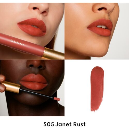 Gucci Beauty Rouge &amp;agrave; L&amp;egrave;vres Matte Lipstick mat tekući ruž za usne nijansa 505 Janet Rust 6.5 ml Slike