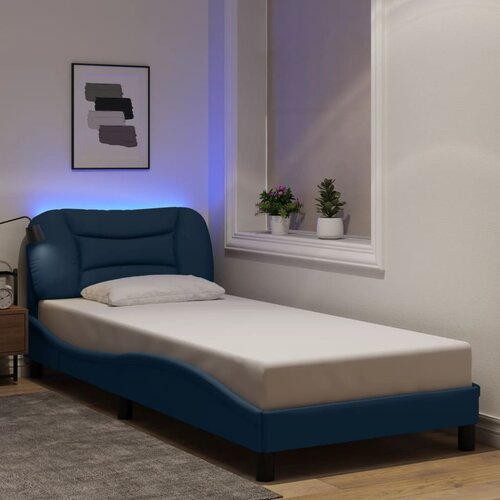  Okvir kreveta s LED-om bez madraca Hvar plava 80x200cm od tkanine Cijene